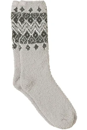 Barefoot Dreams Calcetin cozychic fair isle sock en color crema talla all en - Cream. Talla all.