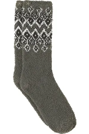 Barefoot Dreams Calcetin cozychic fair isle sock en color gris talla all en - Grey. Talla all.