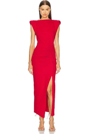 Isabel Marant Vestido midi con detalle fruncido nadela en color talla 34/2 en - Red. Talla 34/2 (también en 36/4).