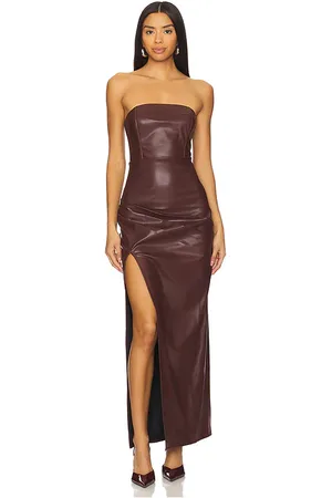 LINE & DOT Maxivestido keiko en color burgundy talla M en - Burgundy. Talla M (también en L, S, XS).