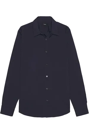 THEORY Camisa en color azul marino talla L en - Navy. Talla L (también en M, S, XXL/2X).