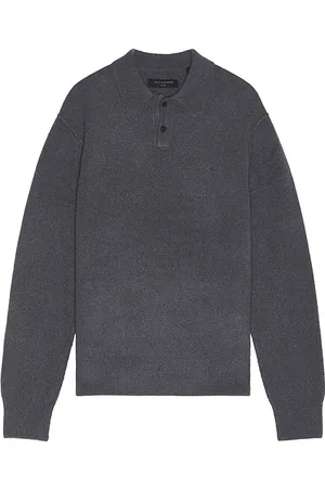 AllSaints Statten long sleeve polo en color azul talla M en - Blue. Talla M (también en S).