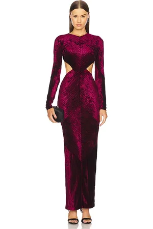Michael Costello Vestido largo spencer en color burgundy talla L en - Burgundy. Talla L (también en M, S, XL).