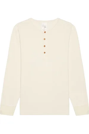 Nudie Jeans Long sleeve henley en color blanco talla L en - White. Talla L (también en M, S, XL).