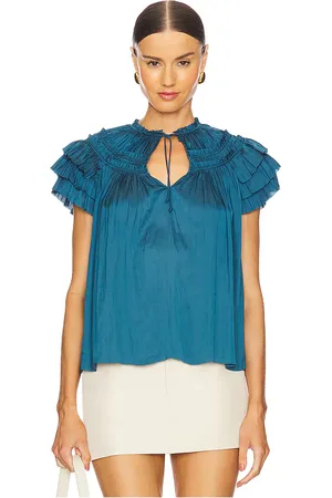 ULLA JOHNSON Elvie top en color roca talla 2 en - Slate. Talla 2 (también en 4, 8).