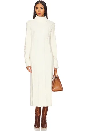 Show Me Your Mumu Vestido midi montreal en color crema talla L en - Cream. Talla L (también en M, S, XL, XS).