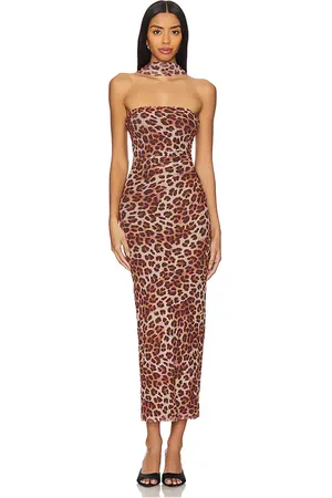 Runaway The Label Vestido midi antonie en color marrón talla L en - Brown. Talla L (también en S, XS).