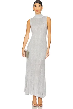 A.L.C. Vestido largo de turtelenck arden en color plateado metálico talla L en - Metallic Silver. Talla L (también en M, S).