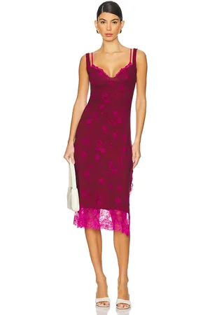 Free People Vestido lencero a media pierna party crasher en color morado talla L en - Purple. Talla L (tambié