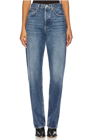 AGOLDE Tiro alto, recto, relajado kelly en color denim-medium talla 23 en - Denim-Medium. Talla 23 (también en 24, 25, 26, 27, 28, 29