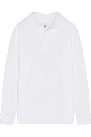 Reigning Champ Academy long sleeve polo en color talla S en - White. Talla S (también en XL/1X).
