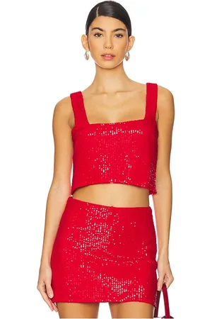 Show Me Your Mumu Tara crop top en color rojo talla S en - Red. Talla S (también en XXL).
