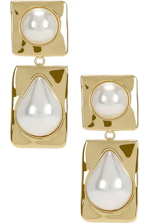 Retrofete Pendiente de gota de perla savannah en color oro metálico talla all en - Metallic Gold. Talla all.