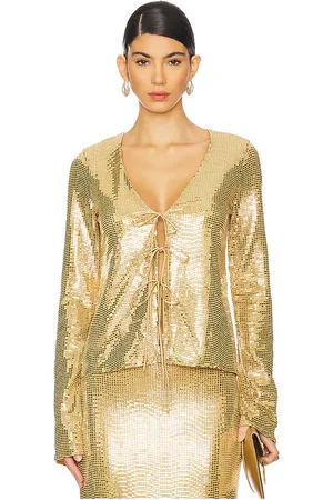 Show Me Your Mumu Thrill top en color oro metálico talla L en - Metallic Gold. Talla L (también en M, S, XS).