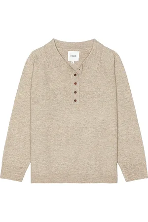 Found Hay collared knit henley en color beige talla L en - Beige. Talla L (también en M, S, XL/1X).