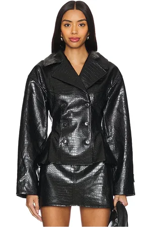 House of Harlow Chaqueta theo faux croc en color talla L en - Black. Talla L (también en M, S, XL, XS).