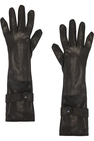 Manokhi Guantes de cuero de longitud media en color talla 7 en - Black. Talla 7 (también en 7.5).