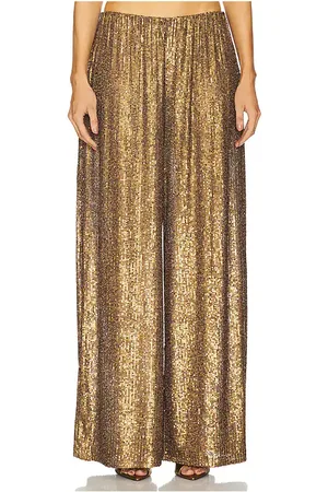 Norma Kamali Pantalón deportivo tipo boyfriend con estampado de elefante. en color metálico talla M en - Metallic Bronze. T