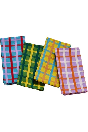 Dusen Dusen Servilletas a cuadros, juego de 4 unidades plaid napkins mixed set of 4 en color multi talla all en N/A - Multi. Talla all.