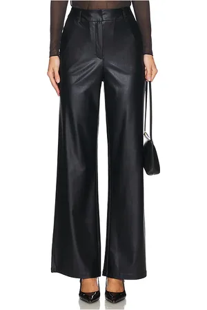 Commando Pantalón con trabillas matte metallic wide leg en color negro talla M en - Black. Talla M (también en S, XL).