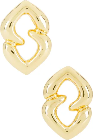 ANINE BING Pendientes abstract heart en color oro metálico talla all en - Metallic Gold. Talla all.