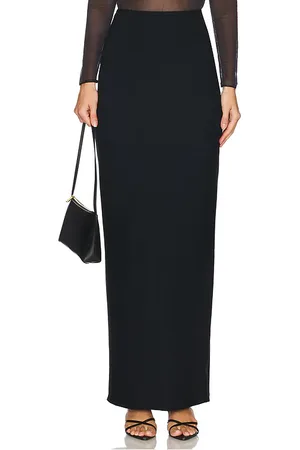 Commando Falda butter luxe maxi column en color talla M en - Black. Talla M (también en S, XS).