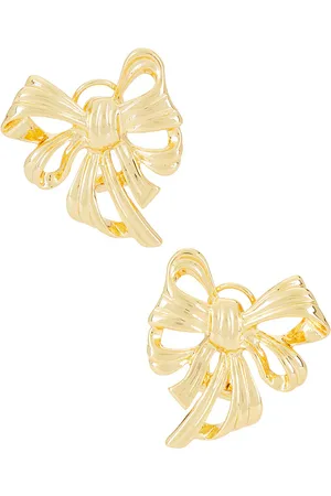 ANINE BING Pendientes bow en color oro metálico talla all en - Metallic Gold. Talla all.