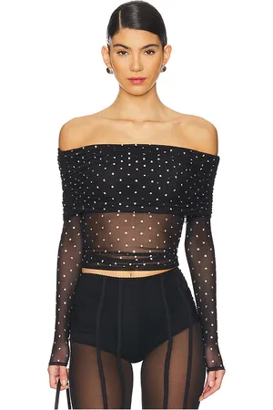 Retrofete Top malla oriana en color negro talla XS en - Black. Talla XS (también en XXS).