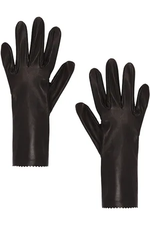 Manokhi Guantes cortos de cuero en color chocolate talla 6.5 en - Chocolate. Talla 6.5 (también en 7, 7.5, 8).