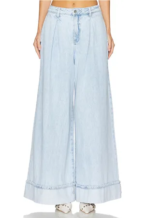 WeWoreWhat Pleated wide leg jean en color claro talla 23 en - -Light. Talla 23 (también en 24, 25, 26, 27, 28, 29, 30, 31)