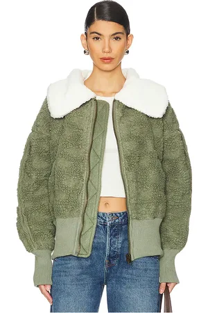 Free People Cárdigan de piel sintética cozy up en color verde talla L en - Green. Talla L (también en M, S