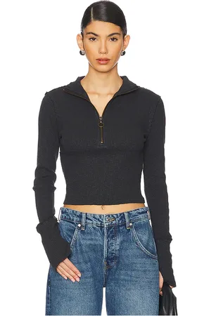 Free People Suéter con media cremallera we the free midnight en color talla L en - Black. Talla L (también en M, S, XL, XS).
