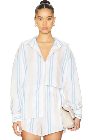 Bondi Born Top clásico arezzo en color white,baby blue talla L en - White,Baby Blue. Talla L (también en M, S).