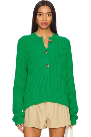 Free People Jersey henley cocoa en color verde talla S en - Green. Talla S (también en XS).