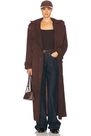 Helsa Abrigo suede trench en color marrón talla L en - Brown. Talla L (también en M, S, XL, XS, XXS).
