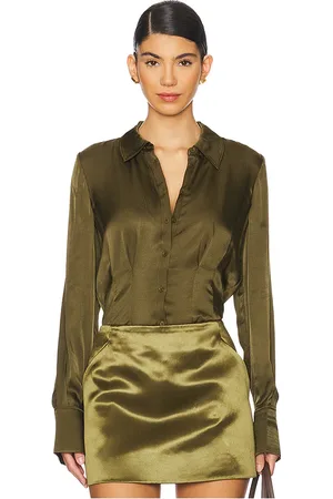 Paige Camisa nelly en color verde oliva talla 0 en - Olive. Talla 0 (también en 00, 12, 14, 4).