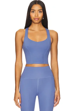 Beyond Yoga Camiseta tirantes powerbeyond intensity racer cropped en color azul talla L en - Blue. Talla L (también en M, S).
