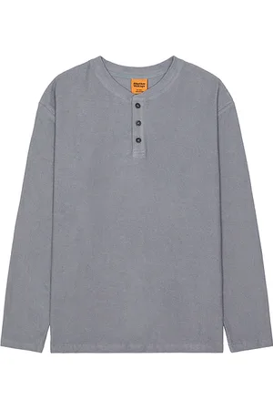 Rhythm Vintage terry long sleeve henley en color azul talla L en - Blue. Talla L (también en M, S, XL/1X).