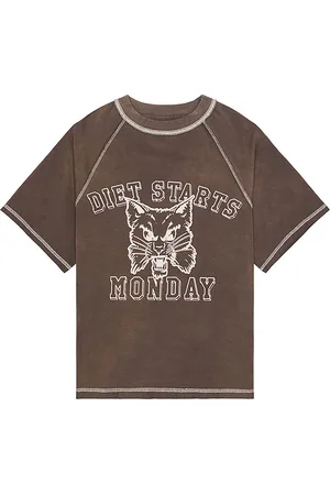 Diet Starts Monday Camiseta wildcat raglan en color gris talla L en - Grey. Talla L (también en M, S, XL/1X).