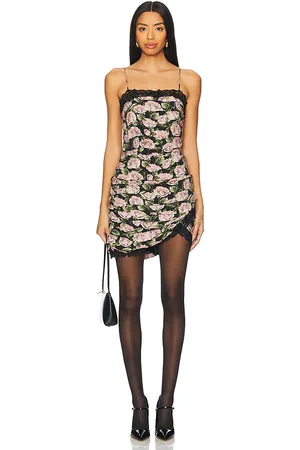 For Love & Lemons Minivestido fallen rose print en color talla L en - Black. Talla L (también en M, S, XL, XS).