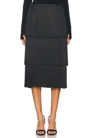 SELEZZA Falda midi vibia en color negro talla L en - Black. Talla L (también en M, S, XS).