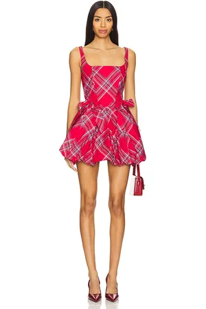 LOVESHACKFANCY Vestido ruelle en color rojo talla 12 en - Red. Talla 12 (también en 6).