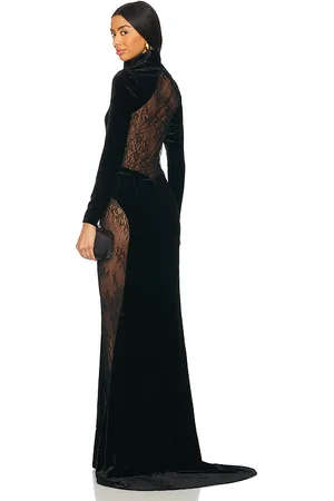 Retrofete Vestido terciopelo amor en color talla L en - Black. Talla L (también en M, S, XL, XS).