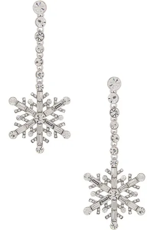 Baublebar Pendiente de gota lineal con forma de copo de nieve en color plateado metálico talla all en - Metallic Silver. Talla all.