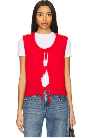 Ganni Chaleco light mohair tie string en color rojo talla XL en - Red. Talla XL (también en XS).