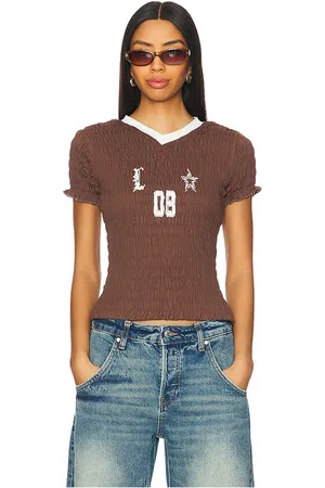 Lioness Scrunched spectate top en color marrón talla L en - Brown. Talla L (también en M, S, XS).