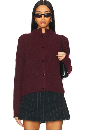 Gestuz Cárdigan corto alpha en color burgundy talla S en - Burgundy. Talla S (también en XL, XS).