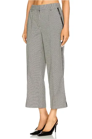 Simkhai Pantalón con dobladillo abotonado recortado miki en color negro, blanco talla 0 en - Black,White. Talla 0 (también e