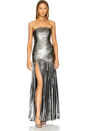 Retrofete Maxivestido josie en color plateado metálico talla L en - Metallic Silver. Talla L (también en S, XL, XXL).