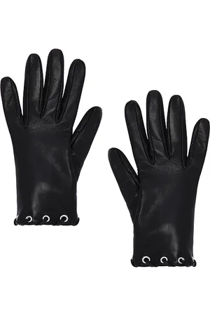 Manokhi Guantes cortos de cuero en color talla 6.5 en - Black. Talla 6.5 (también en 7, 7.5, 8).